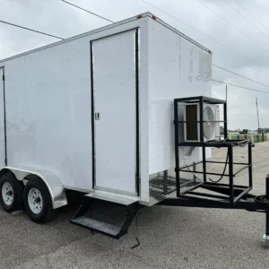 3 Station Portable Restroom Trailer 7′ x 20′ Unisex