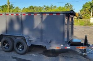 Down to earth d2e 7x14x4 grey dump trailer